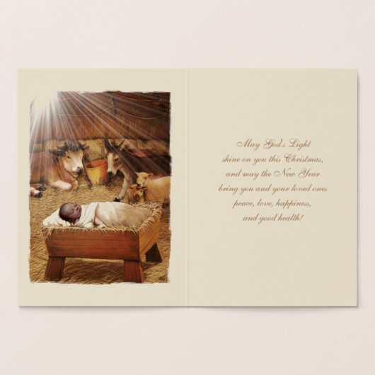 世界への喜び。高級ホイル実在スクリスマスカード 箔カード (内部)