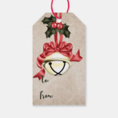 世界への喜び | Golden Bell with Red Bow ギフトタグ (裏面)