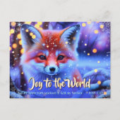 世界への喜びKJVバイブルキツネクリスチャン・クリスマス シーズンポストカード (正面)
