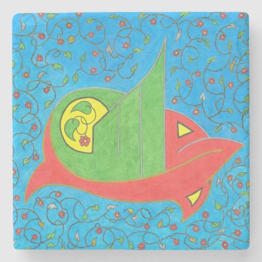 世界への慈悲 – 大理石コースター ストーンコースター (正面)