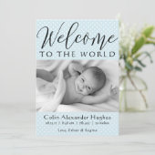 世界への歓迎-誕生の発表 案内状 (スタンド正面)