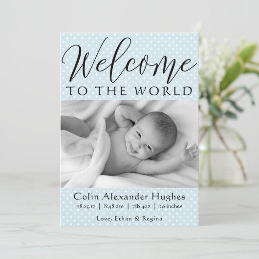 世界への歓迎-誕生の発表 案内状 (スタンド正面)