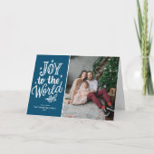 世界への緑の喜びクリスマスカロル写真Holiid シーズンカード (正面)