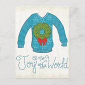 世界への野生のりんご|の喜び-クリスマスのセーター シーズンポストカード (正面)