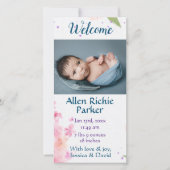 世界へようこそベビー!フラット案内カード 案内状 (正面)