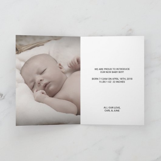 世界へようこそ |ベビーのお知らせ 案内状 (内部)