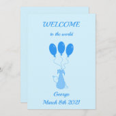 世界へようこそ – 男の赤ちゃんカード (正面/裏面)
