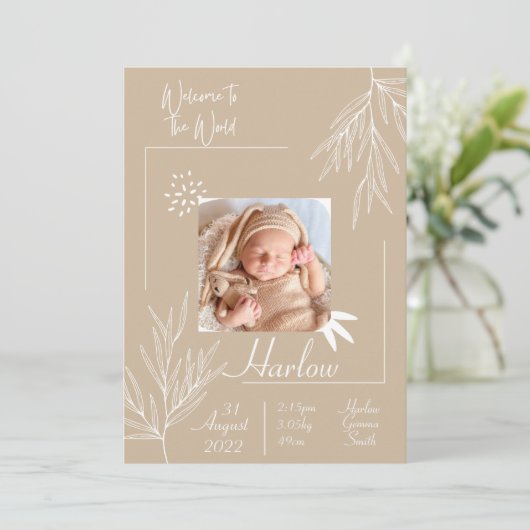 世界へようこそ 誕生お知らせカード 招待状 (スタンド正面)