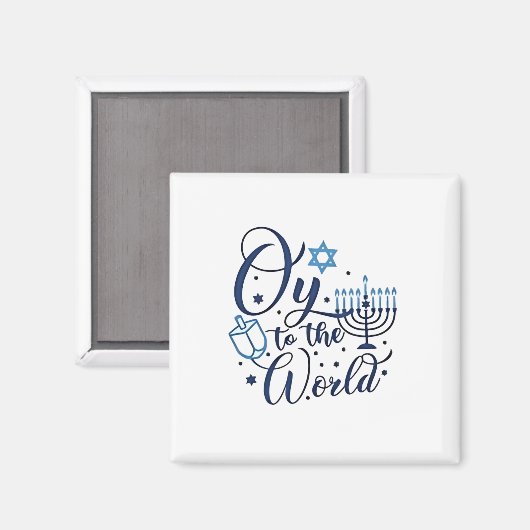 世界へハヌッカユダヤ人おもしろい マグネット (正面/裏面)