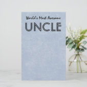 世界ほとんどの素晴らしい叔父さんBlue Grunge Gift Item 便箋 (スタンド正面)