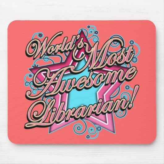 世界ほとんどの素晴らしい司書 マウスパッド (正面)