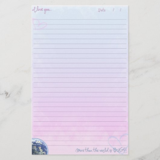 世界より多くは大きいです 便箋 (正面)