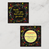 「世界よ、私恋しく思よ」感動的な親切カード スクエア名刺 (正面/裏面)