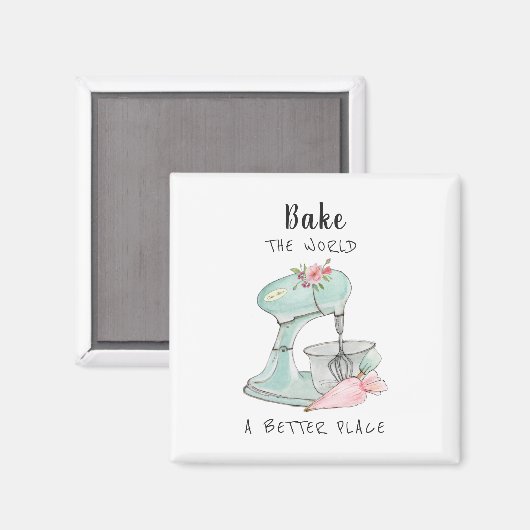 「世界をもっと良い場所に焼く」引用文パン屋 マグネット (正面/裏面)