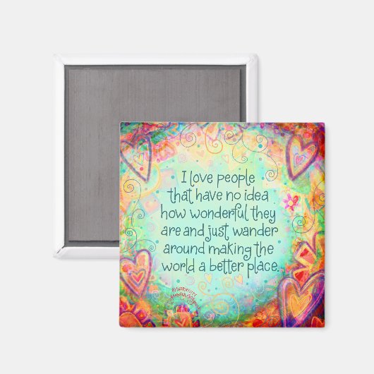 世界をより良い友感動的達にすかわいらしる マグネット (正面/裏面)