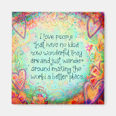 世界をより良い友感動的達にすかわいらしる マグネット (正面)