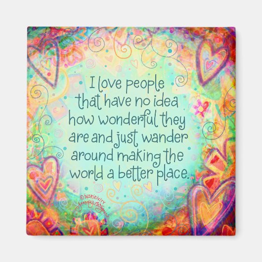 世界をより良い友感動的達にすかわいらしる マグネット (正面)