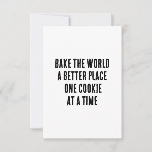 世界をより良い場所で焼く – 1つのクッキー サンキューカード (正面)