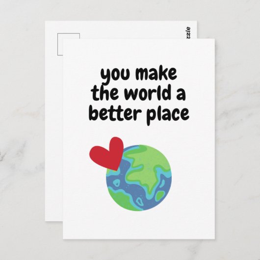 世界をより良い場所にしてくれる ポストカード (正面/裏面)
