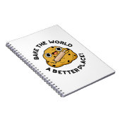 世界をより良い場所にしよう 面白い焼き菓子の駒 ノートブック (右側)