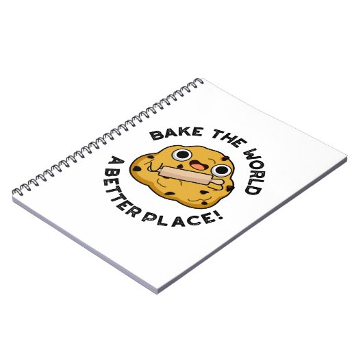 世界をより良い場所にしよう 面白い焼き菓子の駒 ノートブック (左側)