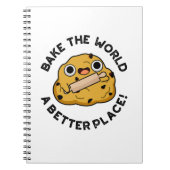 世界をより良い場所にしよう 面白い焼き菓子の駒 ノートブック (正面)
