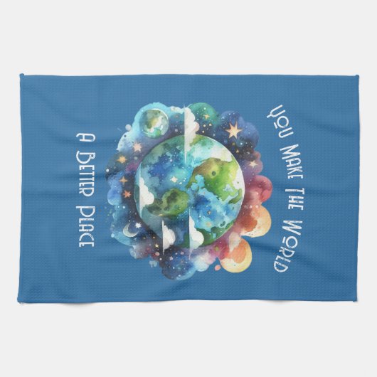 世界をより良い場所にする – カスタム キッチンタオル (横)