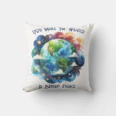 世界をより良い場所にする – カスタム クッション (正面)