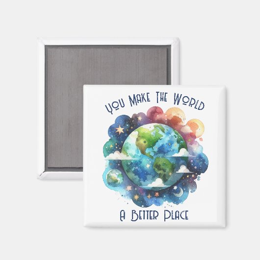 世界をより良い場所にする – カスタム マグネット (正面/裏面)