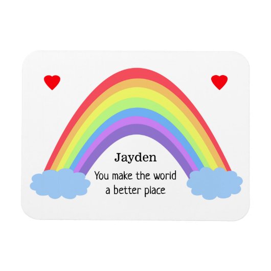 世界をより良い場所にする,虹,名前 マグネット (横)