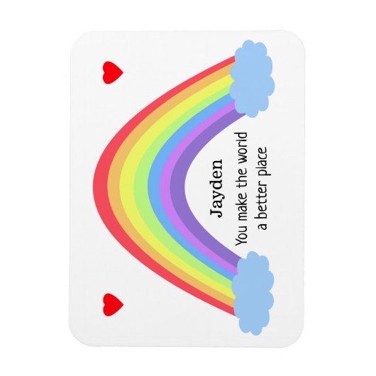 世界をより良い場所にする,虹,名前 マグネット (縦)