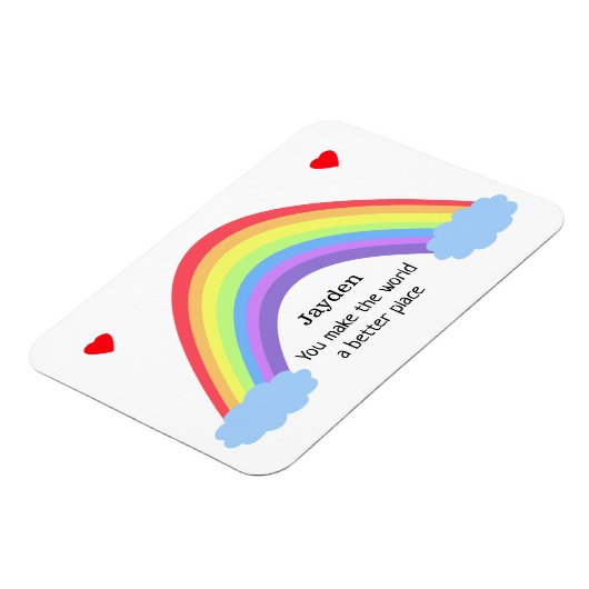 世界をより良い場所にする,虹,名前 マグネット (左側)