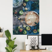 世界をより良い場所に一度に1パイを焼く ポスター (ホームオフィス)