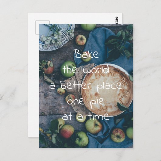 世界をより良い場所に一度に1パイを焼く ポストカード (正面/裏面)