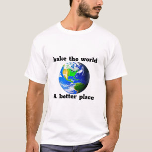 世界をより良い場所に焼くメンズベーシックTシャツ Tシャツ