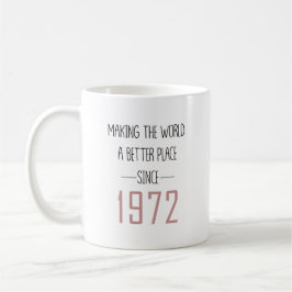 世界をより良い場所に 1972年 生誕祭ギフト コーヒーマグカップ