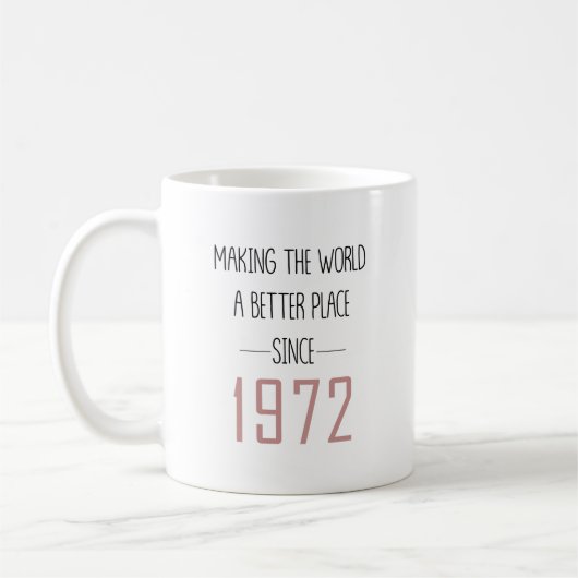世界をより良い場所に 1972年 生誕祭ギフト コーヒーマグカップ (左)