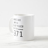 世界をより良い場所に 50歳の節目 コーヒーマグカップ (正面左)