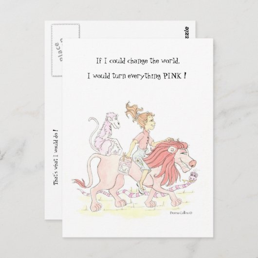 世界をピンクに変える ポストカード (正面/裏面)