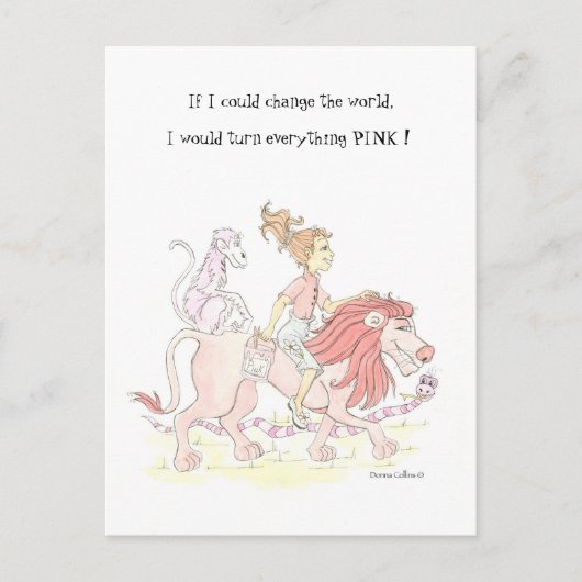 世界をピンクに変える ポストカード (正面)