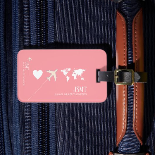 世界をピンク色に旅するフェミニンこと ラゲッジタグ (正面インサイチュ4)