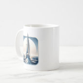 世界を一人で航海する コーヒーマグカップ (正面左)