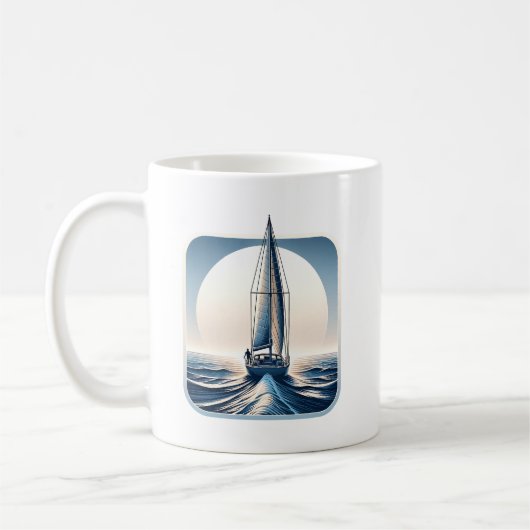世界を一人で航海する コーヒーマグカップ (左)