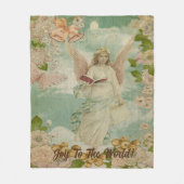 世界を代表するエンジェルクリスマスベル フリースブランケット (正面)