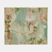 世界を代表するエンジェルクリスマスベル フリースブランケット (正面(横))