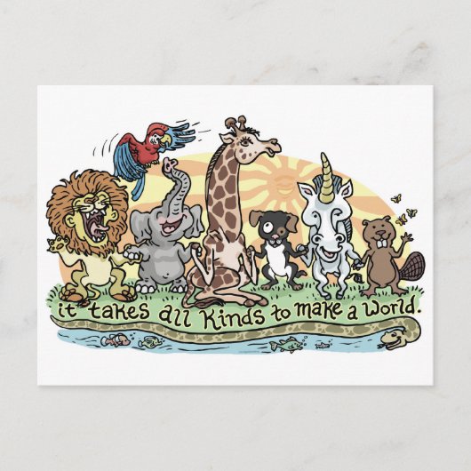 世界を作るには様々な種類が必要 ポストカード (正面)