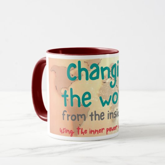 世界を内側から外側へ変えるマグカップ マグカップ (正面左)