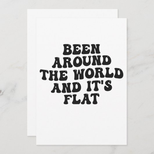 世界を回ってみたがやっぱり地球は平面 面白いギフト 招待状 (正面/裏面)