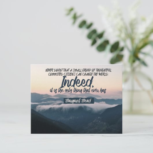 世界を変えることができます ポストカード (スタンド正面)