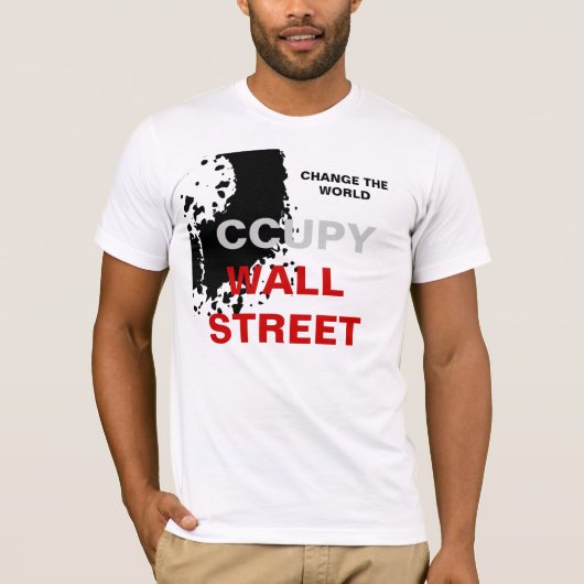 世界を変えるOCCUPY WALL STREET Tシャツ (正面)